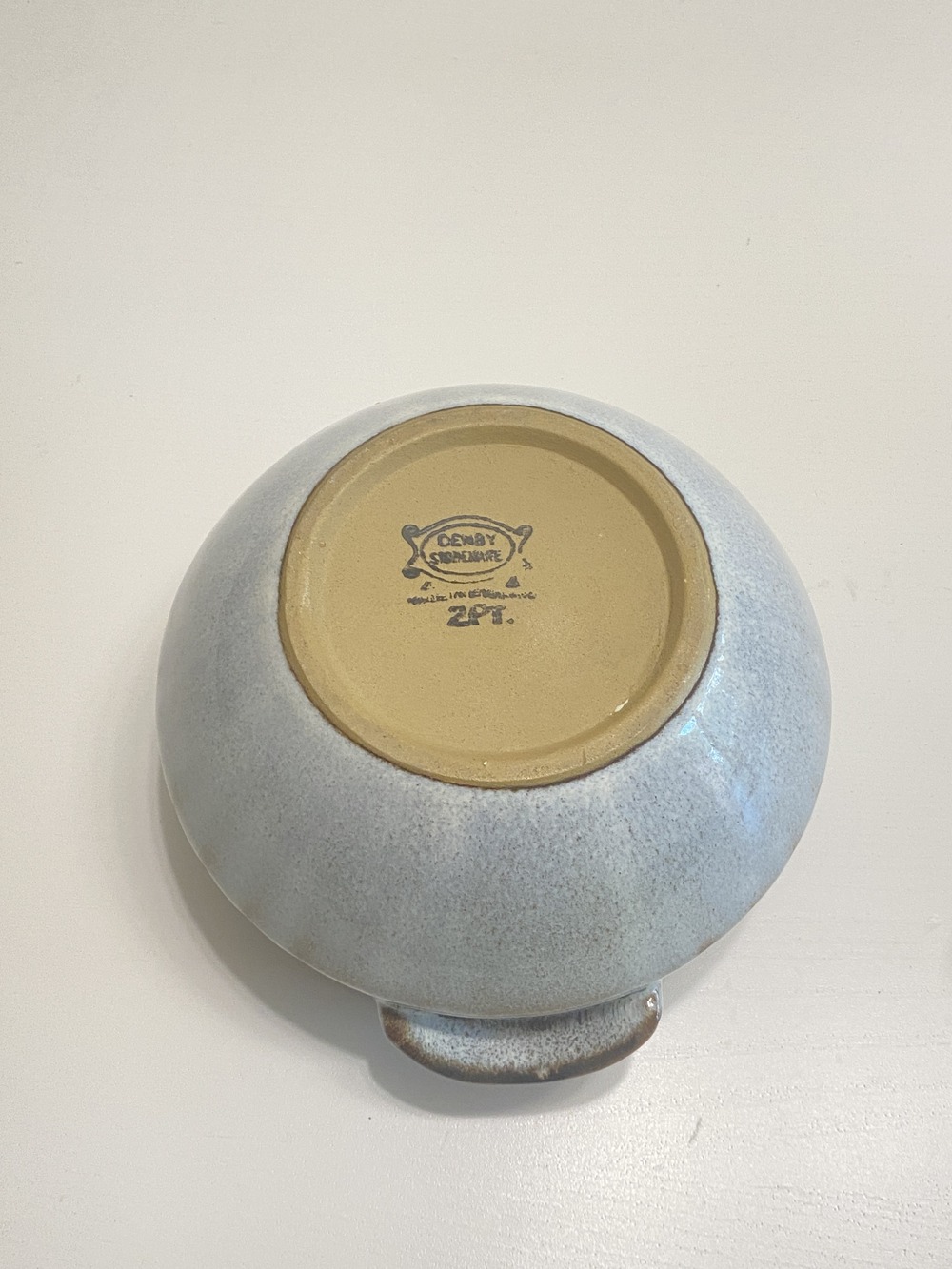 Vintage Denby Stoneware Ribbed Handled Bowl with No Lid - Picture 4 of 8